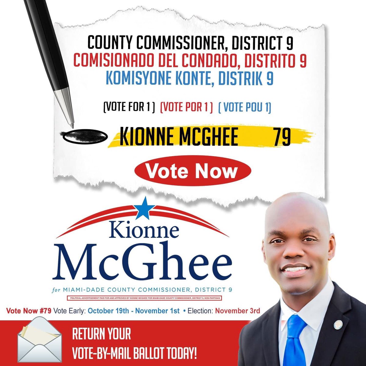 FloridaCity's tweet photo. Make your vote count! @kionnemcghee https://t.co/pOQz9HjhDH