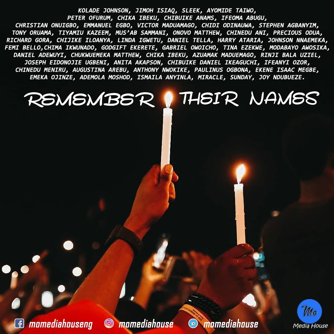 momediahouse's tweet photo. To all the souls we lost to SARS, you're why we are here.
#ENDSARS #ENDSWAT #ENDPOLICEBRUTALITY #ENDBADGOVERNANCE
.
.
Ⓜ️🔵
#MOMediaHouse https://t.co/qmIKeqSp2o