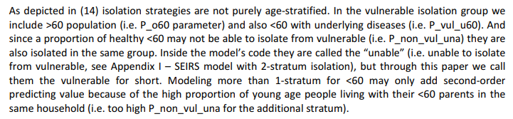 3/ Right. Zero. The basis of epidemiological modeling is figuring out how the virus and the hosts move. If you fix both, there are no parameters left. What we did was add 2 parameters. How much the vulnerable and healthy can isolate on average.