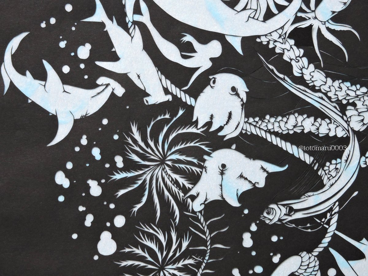 再入荷 切り絵 麗しの人魚と喧騒の夏 イラスト Oceanrepublicbrewing Com