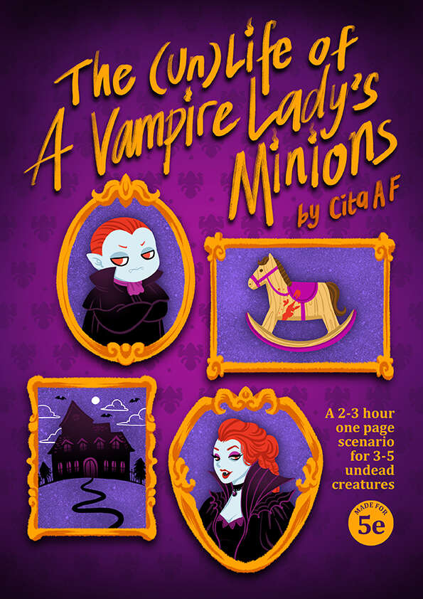 Alright, since <a href="/dancingberry/">Cita</a> is not promoting her module, I shall do it 😉

If you're looking for a Halloween one-shot and want something cute, please check The (Un)Life of A Vampire's Lady's Minions! Also, it's a one-page adventure filled with cute illustrations.
🧛‍♀️
#dnd #dnd5e