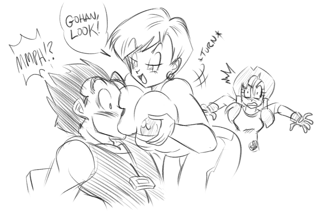 “Erasa shoving tits into Gohan's mouth (by "accident&q...