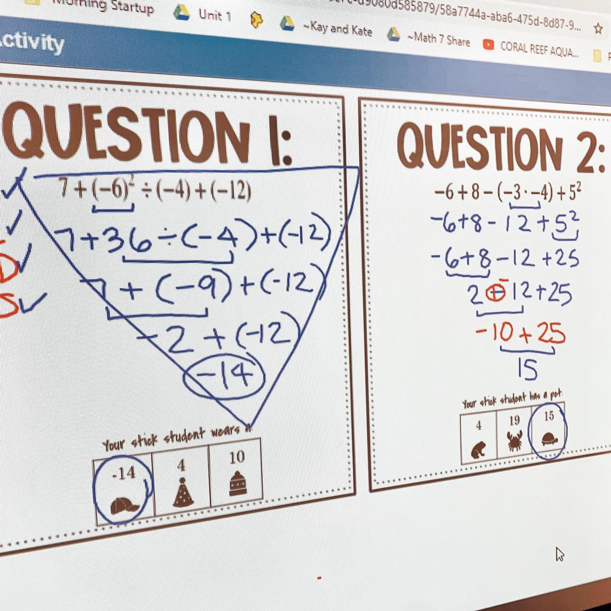 mathismythANG's tweet image. ✨𝕆𝕣𝕕𝕖𝕣 𝕠𝕗 𝕆𝕡𝕖𝕣𝕒𝕥𝕚𝕠𝕟𝕤✨
Decorate your Stick Figure with the correct answer!  Love seeing all their work through Smart Learning Suite 📝