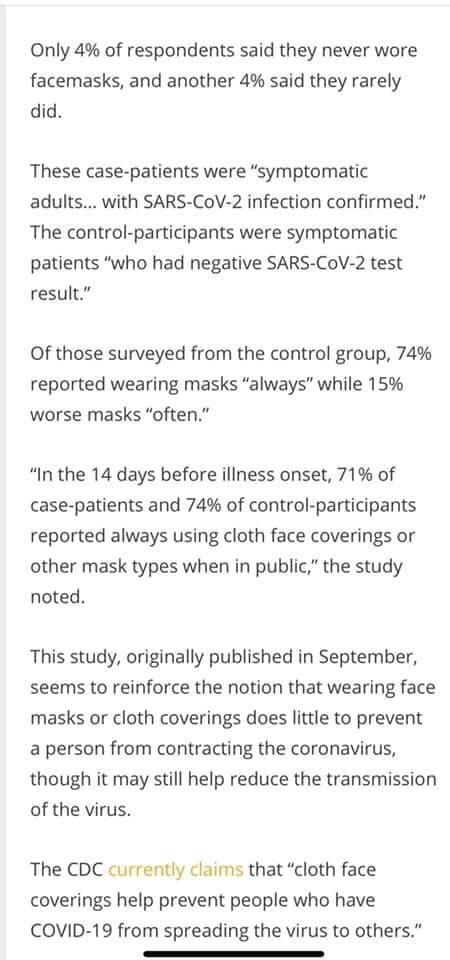 CDC study on masks show how they can be harmful