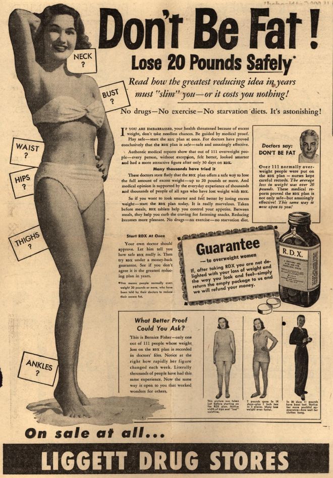 Since edtwt did not exist in the 1940s, women read magazines for their weight loss tips.