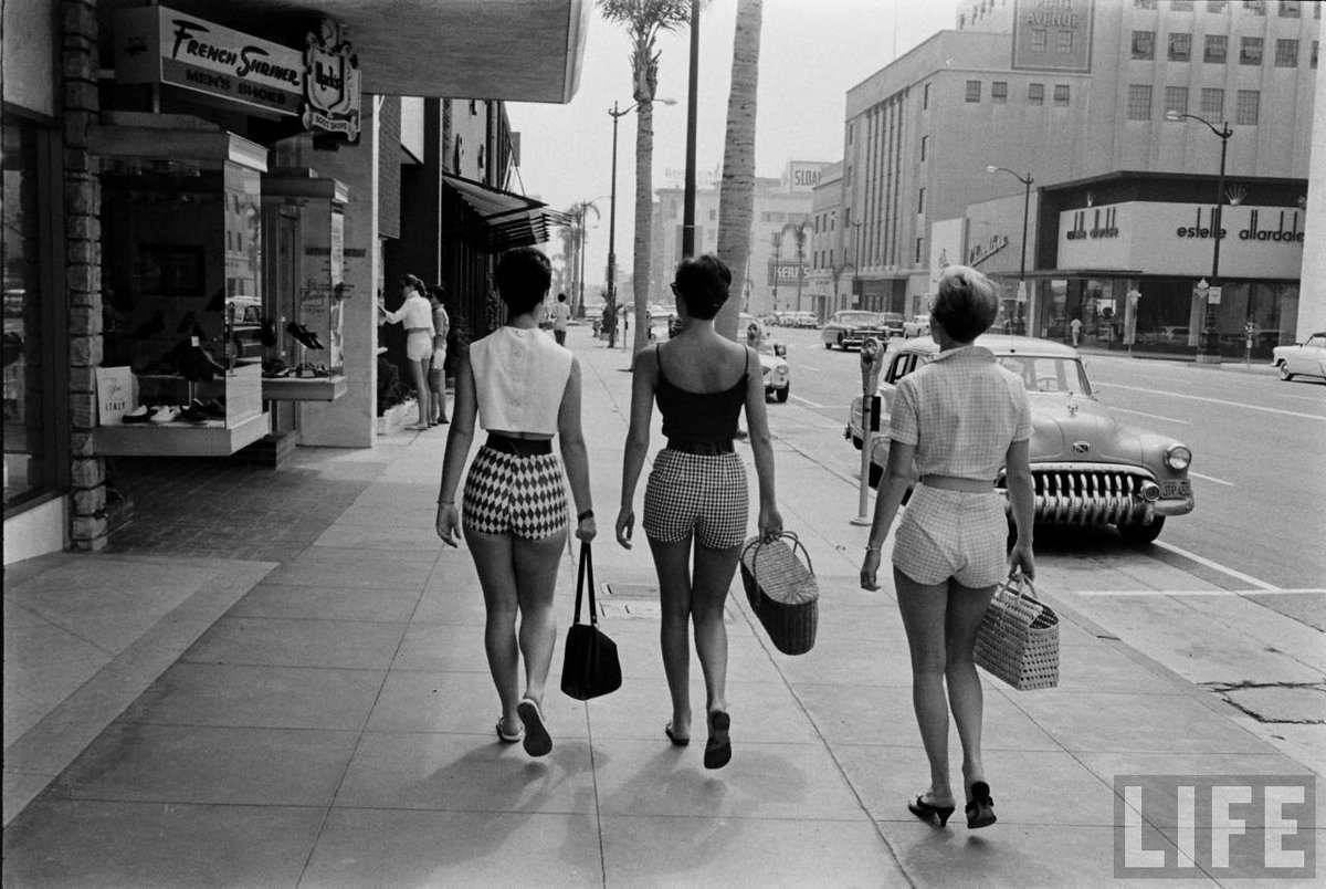 Now let's move on to the 1950s, an era infamous for misogyny and weight loss. While most of you may think of poofy skirts when you think of the 50s, shorts were in high fashion.