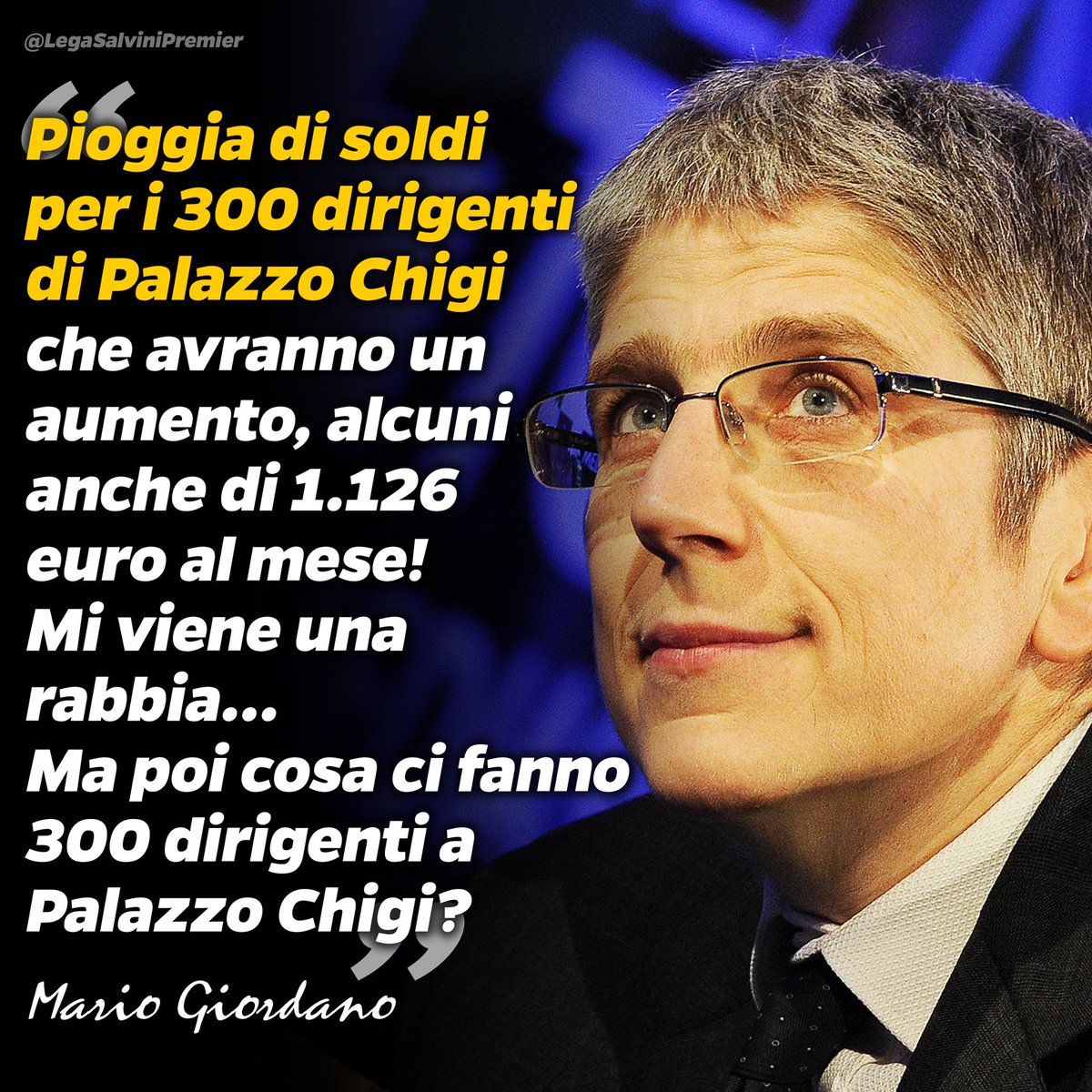 Mario Giordano: 'Pioggia di soldi per i 300 dirigenti di Palazzo Chigi che avranno un aumento, alcuni anche di 1.126 euro al mese! Mi viene una rabbia... Ma poi cosa ci fanno 300 dirigenti a Palazzo Chigi?' #vociitaliane