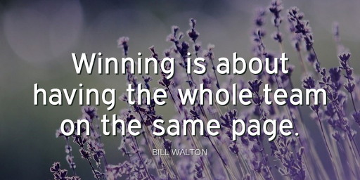 "Winning is about having the whole team on the same page."-Bill Walton https://t.co/mng6OJoTdN