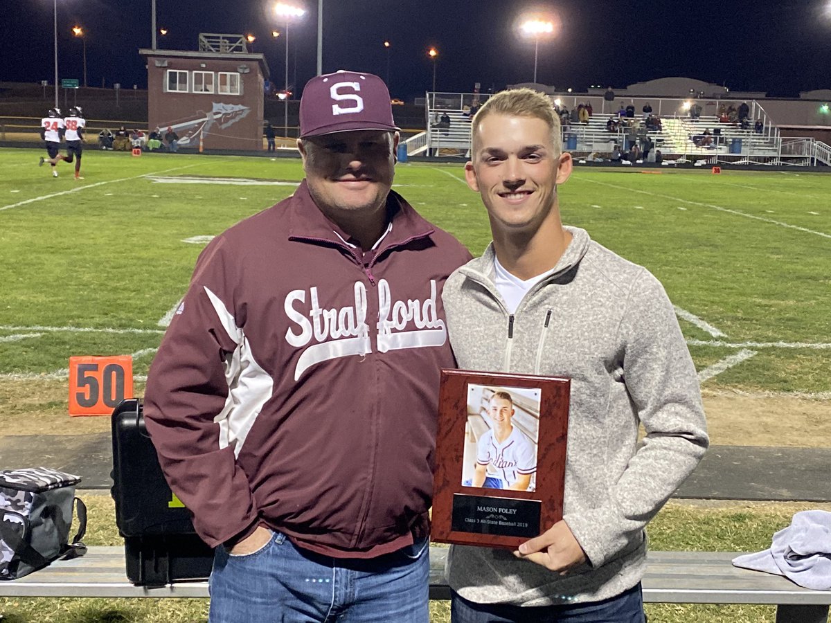Tonight we recognized two All-State athletes from the Class of 2020! Congrats to Logan Jones (Basketball All-State) &amp; Mason Foley (Baseball All-State).
#StraffordStrong
<a href="/straffordhs/">Strafford HS</a>