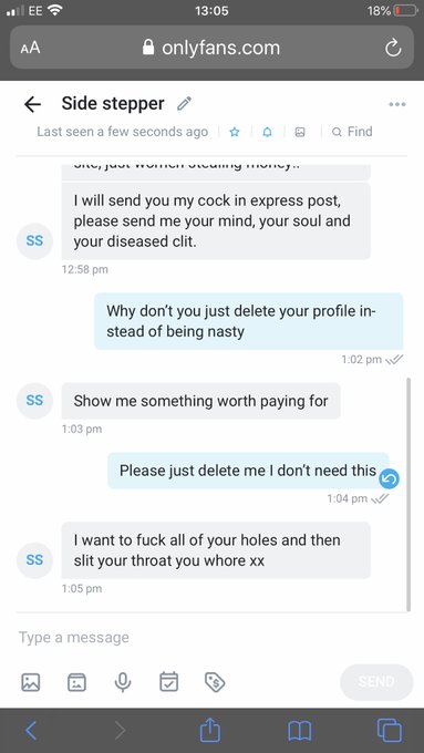 So I recieved some very abusive messages on onlyfans from another user today and told he wants to slit<a href="/tag/natural"class="tags"><span>#natural</span></a><a href="/tag/porn"class="tags"><span>#porn</span></a><a href="/tag/tuesdayvibes"class="tags"><span>#tuesdayvibes</span></a><a href="/tag/hugetits"class="tags"><span>#hugetits</span></a><a href="/tag/onlyfans"class="tags"><span>#onlyfans</span></a>