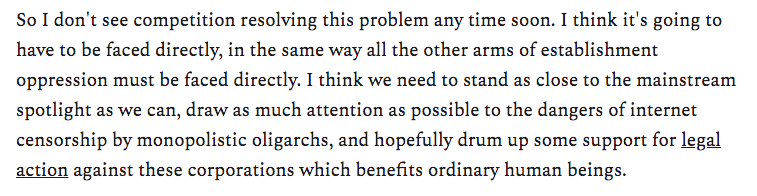 A mass exodus of all dissident voices from all mainstream platforms wouldn't cause problems for the establishment, it would solve problems for the establishment.