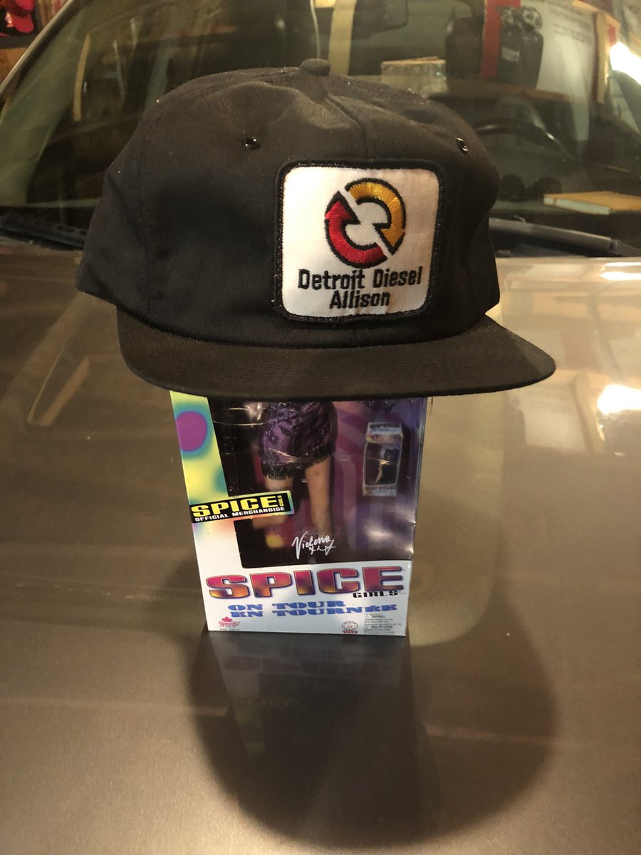 ThingsHatted's tweet image. Spice Girls Barbie wearing a vintage Detroit Diesel Allison hat #kbrand #spicegirls #victoria #posh #cap #vintage #snapback #fashion #TrumpIsALaughingStock #PlayStation #GlobalHandwashingDay #TheMaskedSinger #FreeCodeFridayContest #FridayFeeling #FridayThoughts