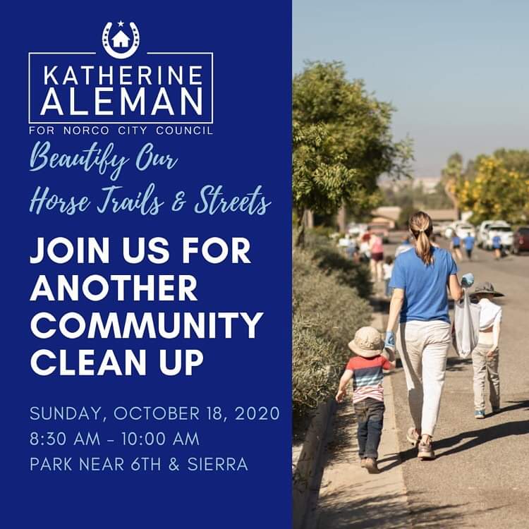 VoteKatiAleman's tweet photo. I’ve been talking to so many residents who have expressed concern about the amount of trash littering our little city. We will be out trying to to do our part this Sunday from 8:30-11AM, cleaning up our community and horse trails. Come out and join or stop by and say “Hi!” https://t.co/ko7U3lmcUA