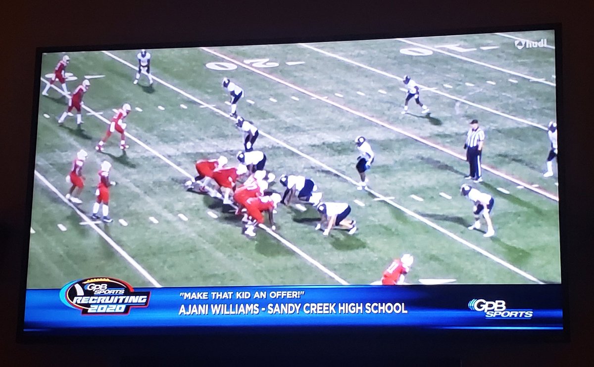 Thanks <a href="/GPBsports/">GPB Sports</a> <a href="/MattStewartTV/">Matt Stewart</a> <a href="/HannahCGoodin/">Hannah Chalker Goodin</a> <a href="/OSGNelson/">#CuteSportsGuy</a> for featuring <a href="/AjaniWill2021/">Ajani Williams</a> on the Recruiting 2020 "Make that kid an offer" segment tonight. Grateful for the exposure! <a href="/MP_JNO/">Coach Nobles</a> <a href="/firemandunk954/">Firefighter 393</a> <a href="/SCHSPatriots/">Sandy Creek Football</a> <a href="/RecruitGeorgia/">Recruit Georgia</a> <a href="/FayetteSports/">Fayette Co. GA Sports</a>