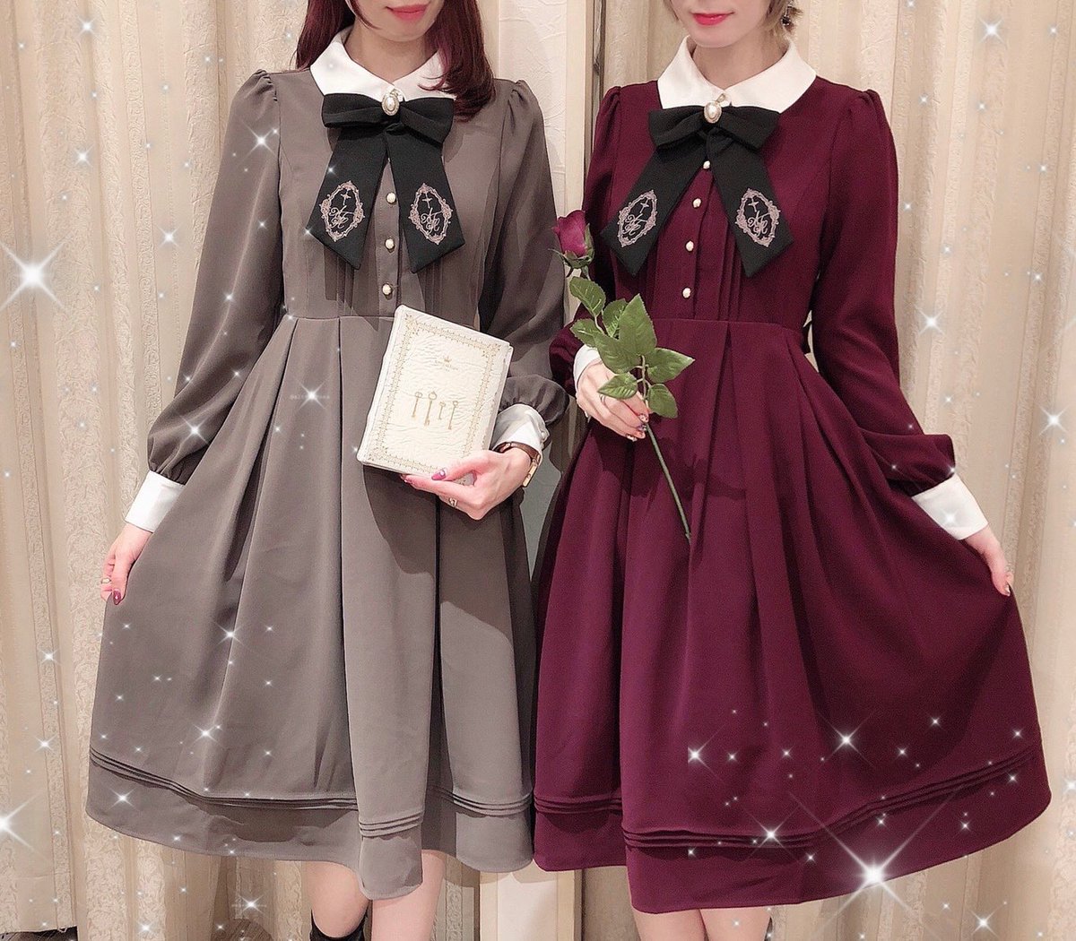 Amavel 池袋店 No Twitter お嬢様のお茶会コーデ 丈が長めのワンピースなら上品な お嬢様スタイルに シンプルなデザインだからこそ双子が映えますよね ワンピース 8 965 アマベル Amavel 双子コーデ