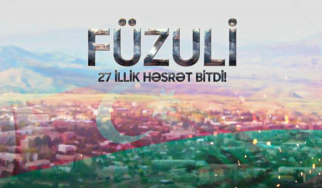 #Fuzuli region of #Azerbaijan is officially liberated!🇦🇿
#KarabakhisAzerbaijan