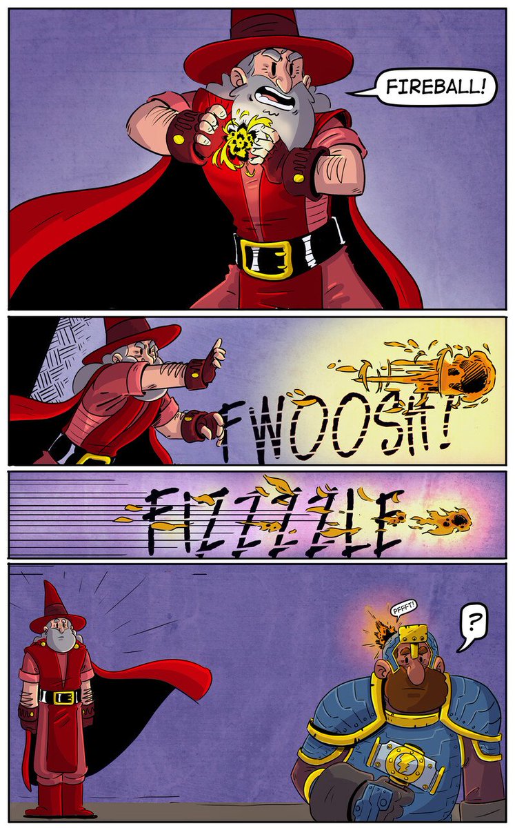 barcswow's tweet image. Its #sequentialsaturday this is a little #dnd style one page #comic I did just for the giggles!Got some great feedback on #penciljack and using #blambot fonts #digitalstrip and #rawbones by @natepiekos #comicpage #irishartist #dungeonsanddragons #characterdesign #wizard #fireball