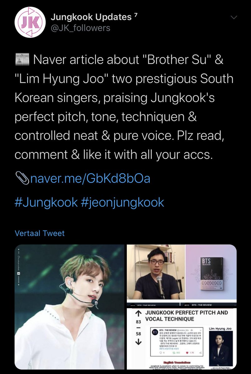 Brother Su a highly prestigious singer praised Jungkook’s vocal tone, perfect pitch, technique and controlled neat & pure voice. This is something that surprised him. Generally speaking, Jungkook receives a lot of praises like this.