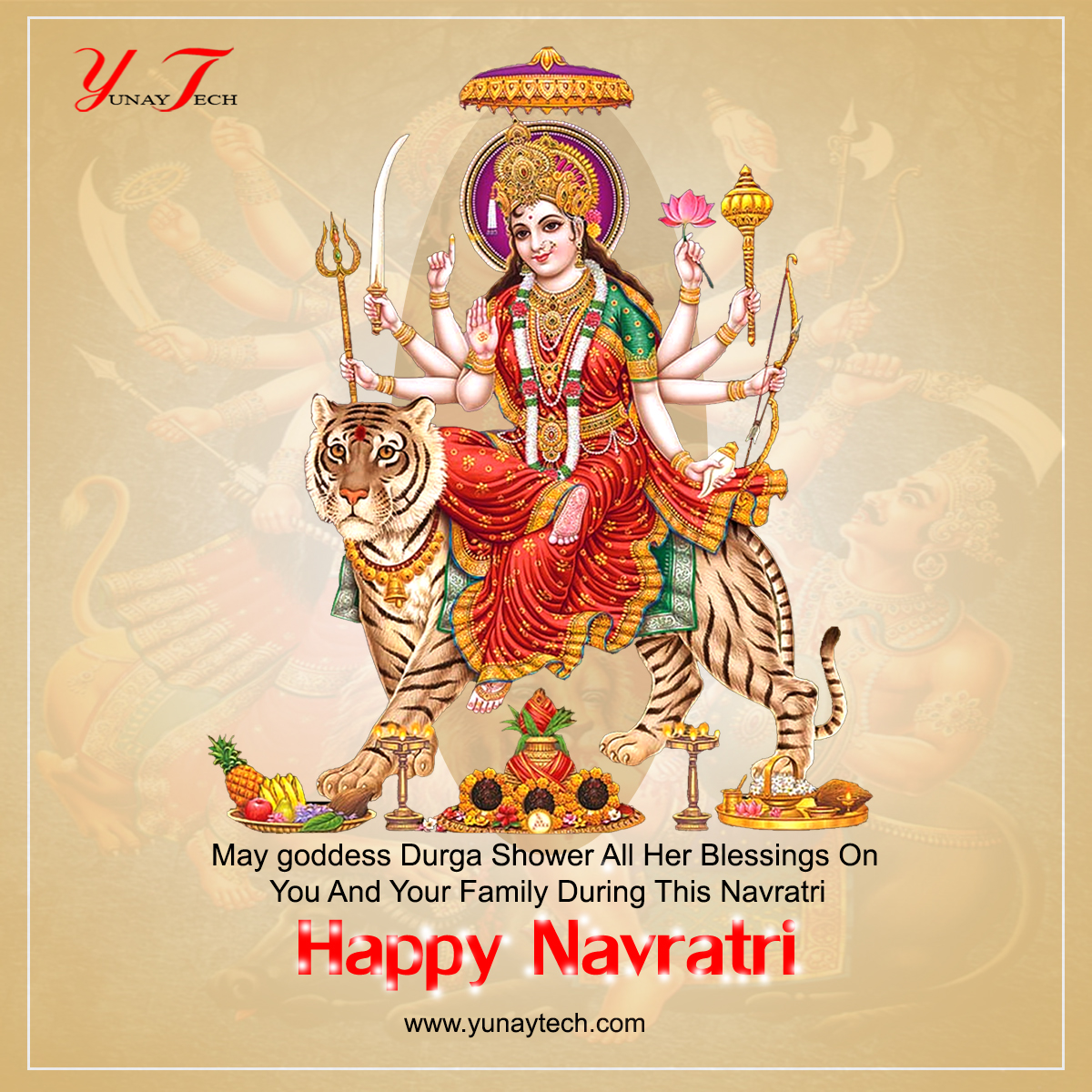 Yunaytech2's tweet photo. May this Navratri Durga fulfill all your dreams and bring #Happiness.
#Happy #Navratri..!! https://t.co/mMYPk0pen2