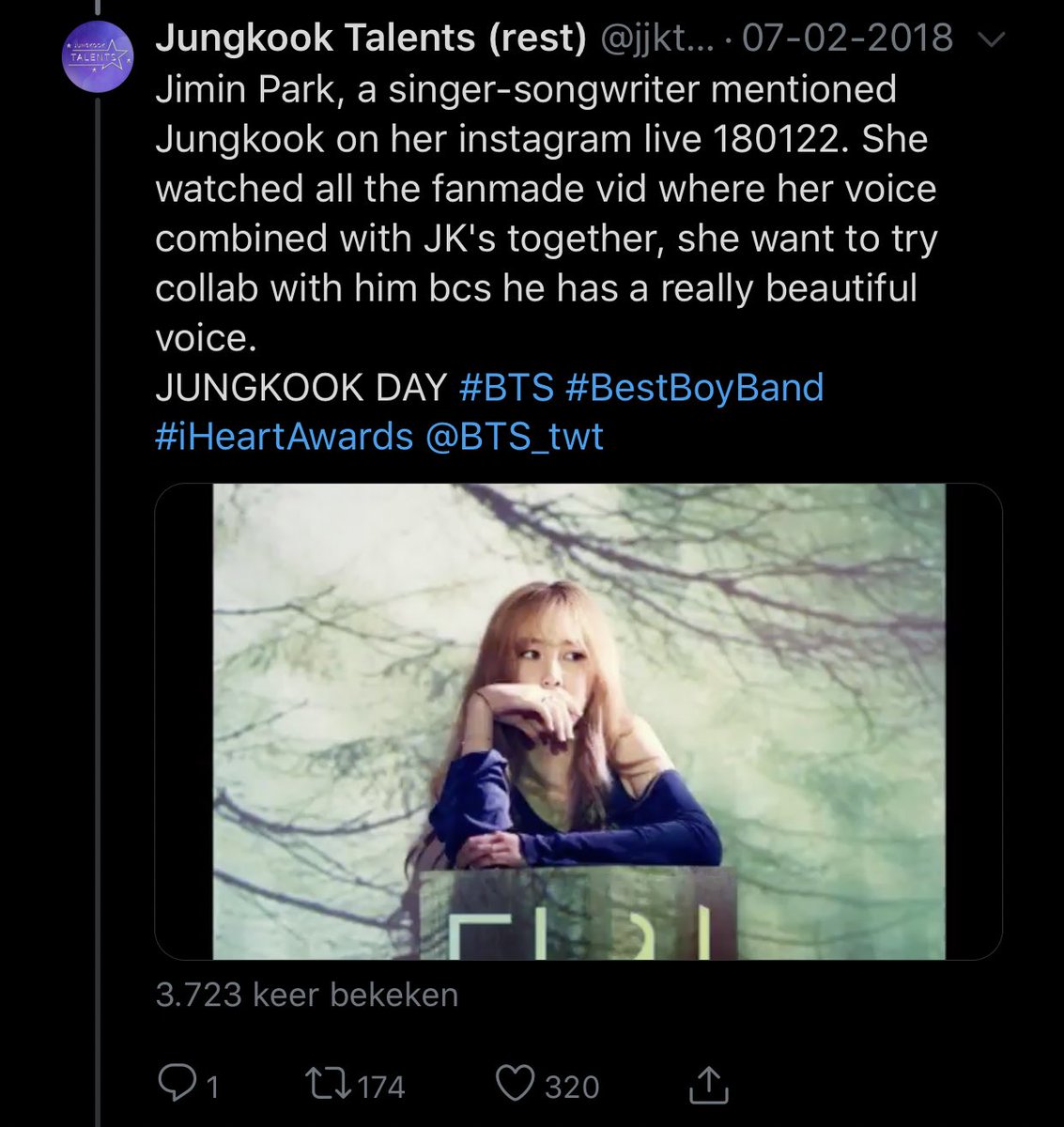 Even singer-songwriter Jimin Park, stated that she would loved to collaborate with Jungkook because of his beautiful voice. So much so that she even watched fan made videos where her voice was combined with Jungkook’s. As we can already tell Jungkook’s voice is highly praised.