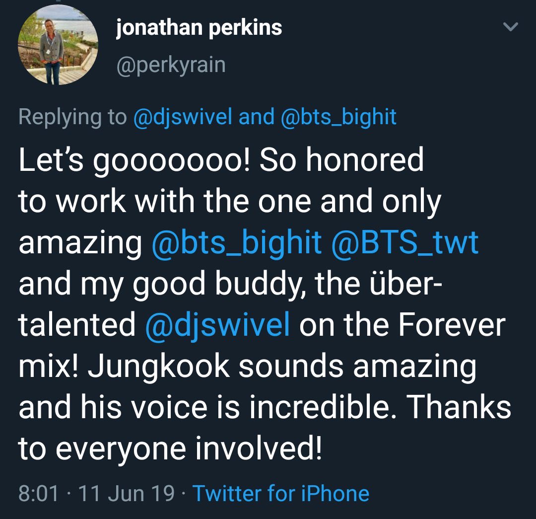 Both the producers from Euphoria (DJ Swivel) and My Time (SleepDeez) have time and time again praised Jungkook’s voice and vocal abilities. The amount of times they praised him is actually countless. It wouldn’t fit into this thread.