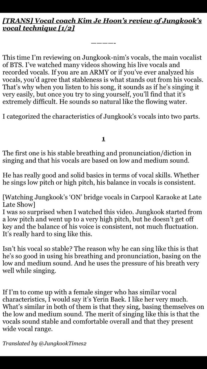 Numerous vocal coaches have often expressed their high praises with regards to Jungkook. Whether it be towards his versatility, vocal abilities of his voice in general that makes him liked so much.
