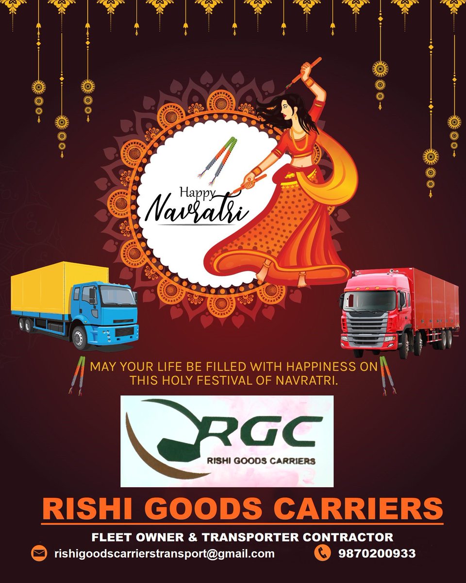 GoodsRishi's tweet photo. #Navratri2020 #Rishigoodscarriers #RGC #transport https://t.co/TJWkwLmgkr
