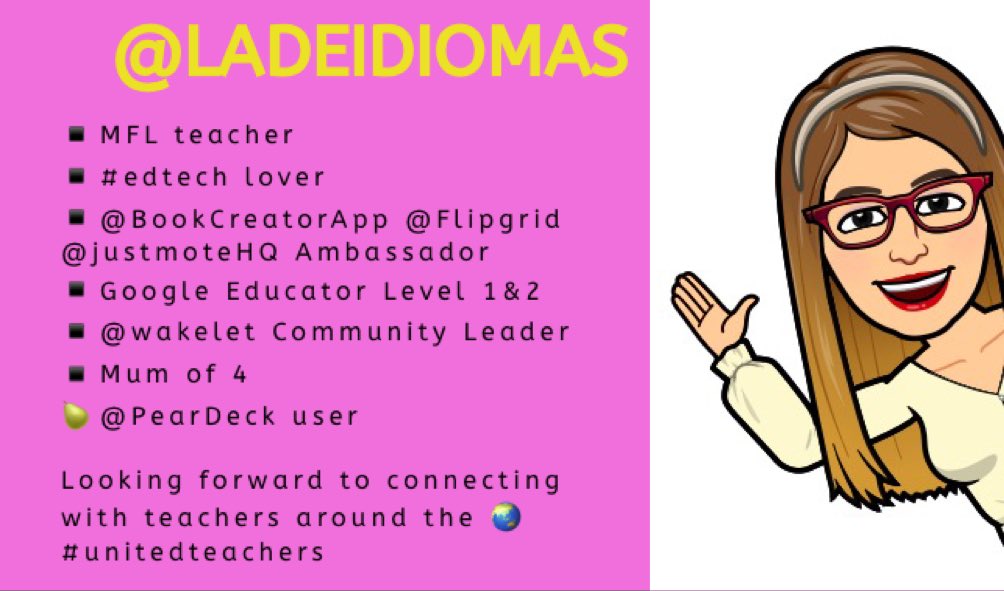 ladeidiomas's tweet image. Hi! #highrlogues #weeklychat #SocialDilemma
I love connecting on Twitter with teachers around the 🌎 #unitedteachers