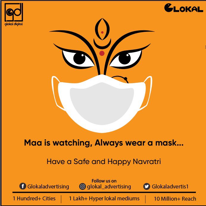 GlokalAdvertis1's tweet photo. #happynavratri2020 #shubhnavratri #DurgaPuja #glokal #glokaldigital #fightagainstcorona https://t.co/ekHMxzCuPn