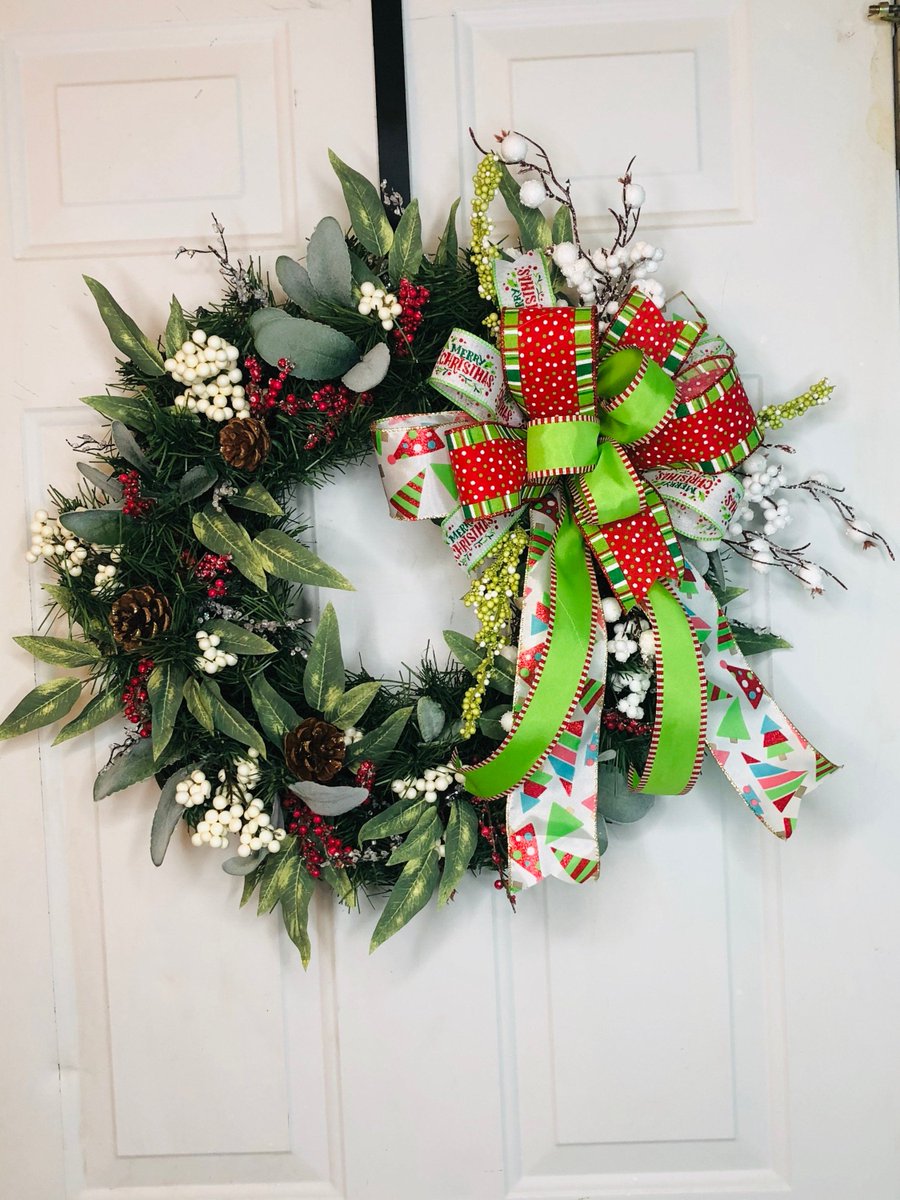 Excited to share the latest addition to my #etsy shop: Christmas Wreath, Simply Whimsical Wreath green ChristmasWreath etsy.me/37aURzr #green #christmas #white #victorian #winter #housewarming #upscalewreath #farmhousewreath #cottagewreath