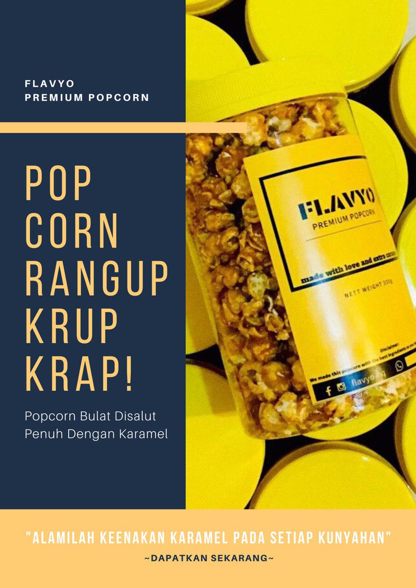 shuuueee's tweet photo. Hi saya ada jual popcorn sedap #Flavyo , orang Setapak/Wangsa Maju/Danau Kota/Taman Melati dan kawasan dekat2 sini kalau nak cuba boleh meh order dgn saya ok!
COD Sabtu/Ahad sahaja.
1 balang RM 18 π
@HermyRahim #FlavyoMantap https://t.co/WAINn54hZ0