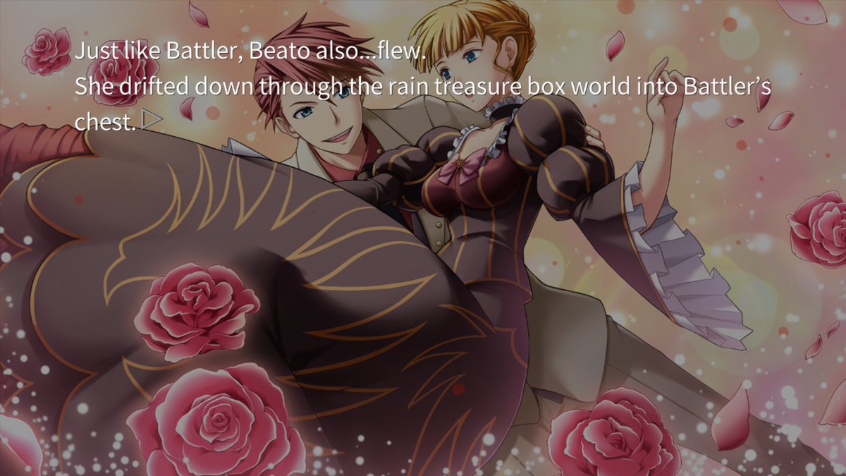 when you remember multiple times by multiple characters that this game was created without love and contains moves that beato would never make so this is very sad actually because in about *checks watch* maybe like 5 hours of game or by ep8 this will get sad context