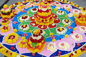 5.Andhra Pradesh celebrates Navratri as Batukamma Panduga. The nine days are dedicated to Maha Gauri. Women make a beautiful seasonal flower stacks called Batukamma, arranged in seven concentric layers. At the end of the festival these stacks are set afloat in water body.