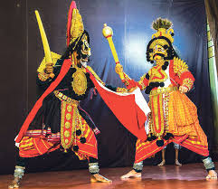 6. In Karnataka, Navratri is referred to as Dasara. Yakshagana, a night-long dance in the form of epic dramas from puranas are enacted during the nine nights of Navratri. The Mysore Dussehra is celebrated with grand processions on the streets carrying Goddess Chamundi.