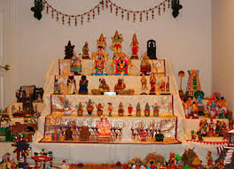 7. In Tamil Nadu, three goddesses, Durga, Laxmi and Saraswati, are worshipped for three days each. Devotees set up steps (kolu) at the corner of their household with golu dolls arranged on them. People invite friends and family and a special dish Sundal is made for this time.