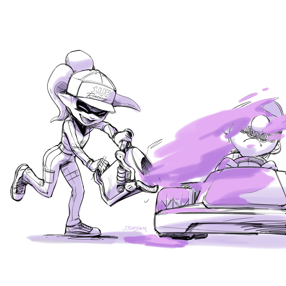 stupjam's tweet image. a bucket of paint #MarioKartLiveHomeCircuit #Splatoon2