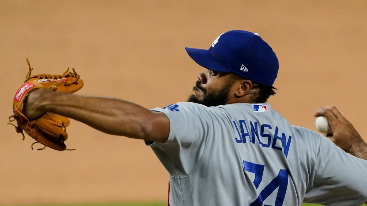 Striking out the side to wrap up a 7-3 @Dodgers win tonight, Kenley Jansen ties Mariano Rivera for the 2nd most 3+ strikeout efforts as a reliever in #Postseason history (11. Most: 12- Andrew Miller) while tying Mike Timlin for the 5th most career PS appearances by a pitcher (46)