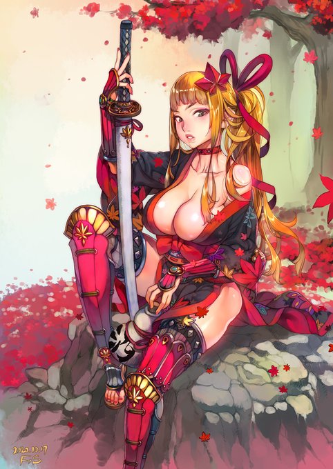 紅葉侍 #オリジナル #極上の乳 #おっぱい #着物 #侍 https://t.co/ycTEtGDjuQ 