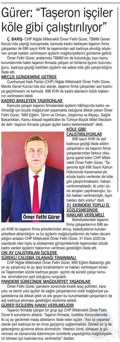 fethigurer's tweet photo. "TAŞERON İŞÇİLER ASIL KADROYA ALINMALI"
@bolgegazetesi01 @Cukurovabaris https://t.co/yx0iHsfIIL