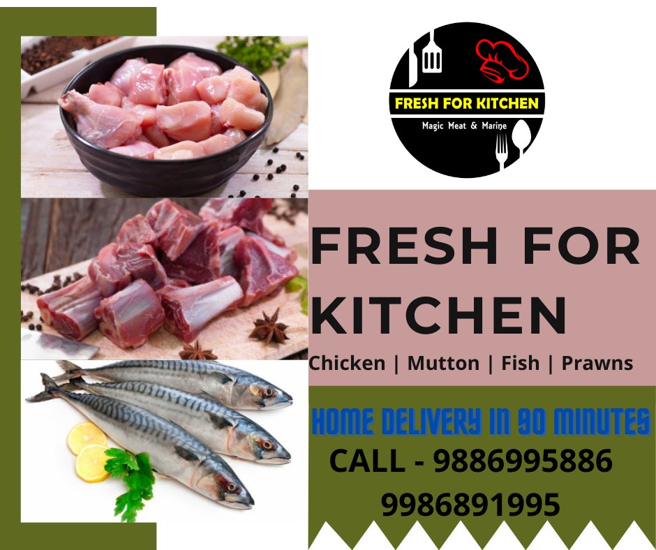 freshforkitchen's tweet image. Fresh For Kitchen - Chicken, Mutton, Fish &amp;amp; Prawns
Call (or) What&apos;s App For Order: +91 9986891995 / 9886995886
Home Delivery Available
Download and order now - play.google.com/store/apps/det…
#freshforkitchen #chicken #mutton #fish #prawns #online #homedelivery #foodorders #orders