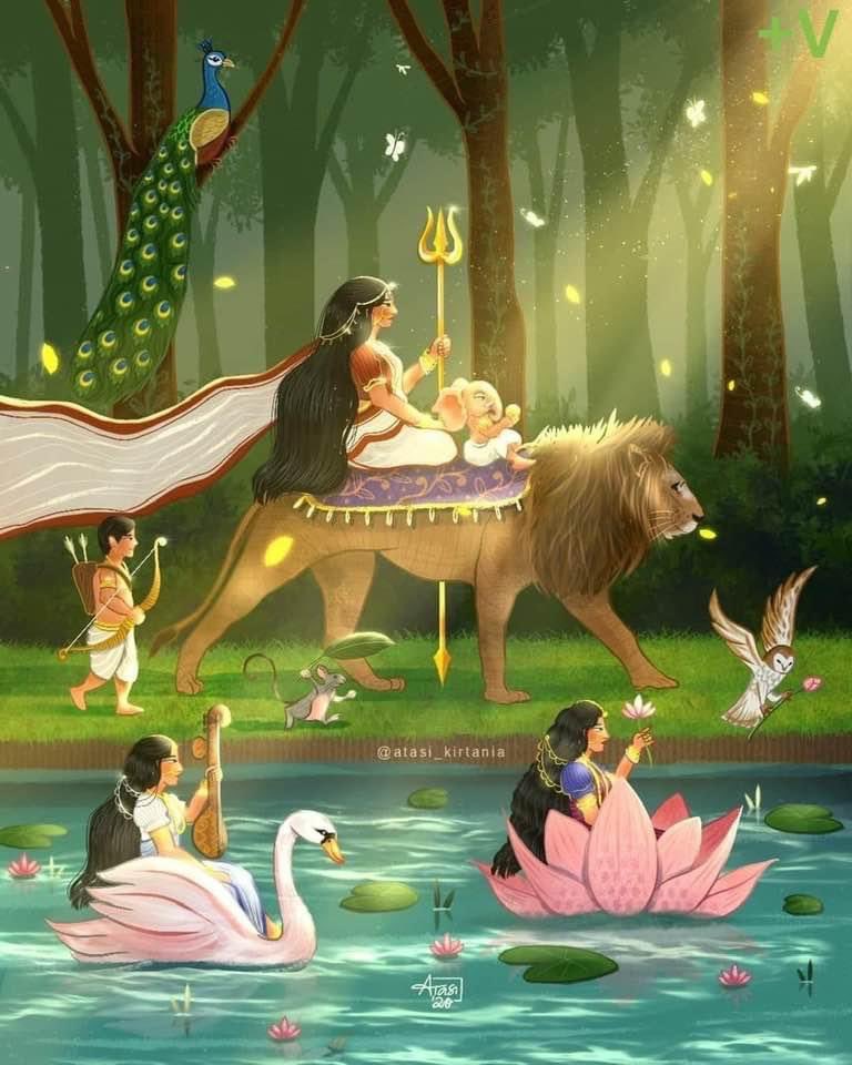 माँ आ गई है,देवी को भीतर से जगाओ।
#Navratri2020