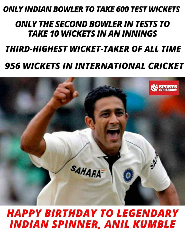  Happy 50th birthday anil Kumble sir     