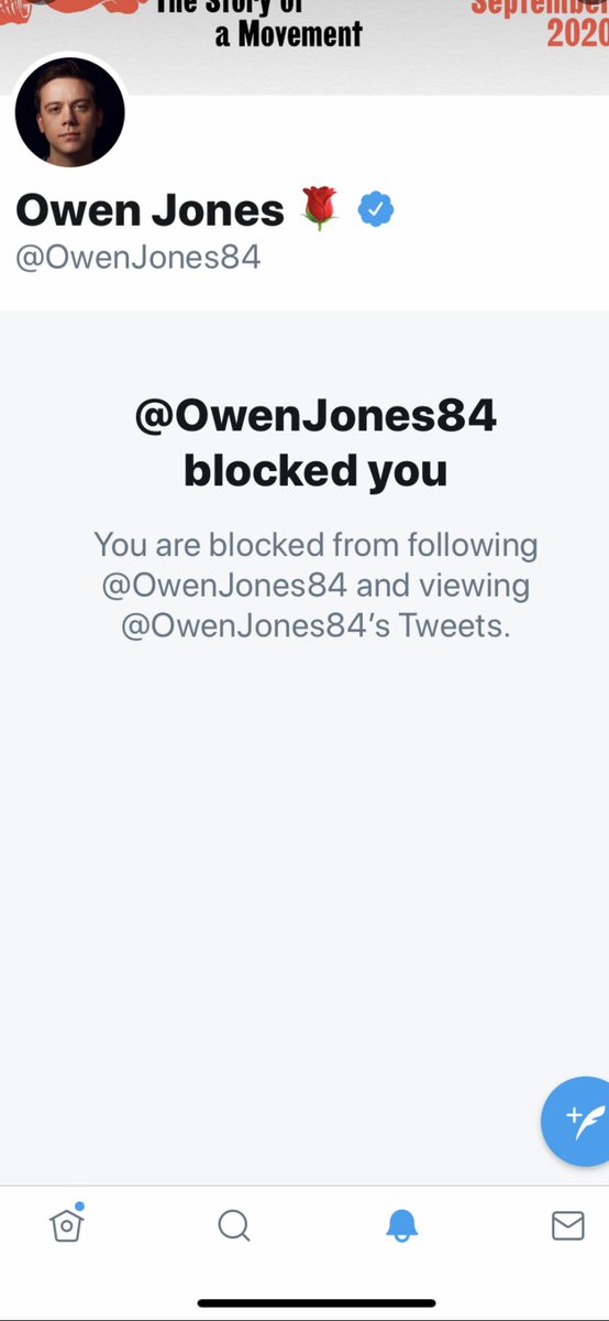 Blocked for quoting Owen Jones back to..(checks notes)....Owen Jones.