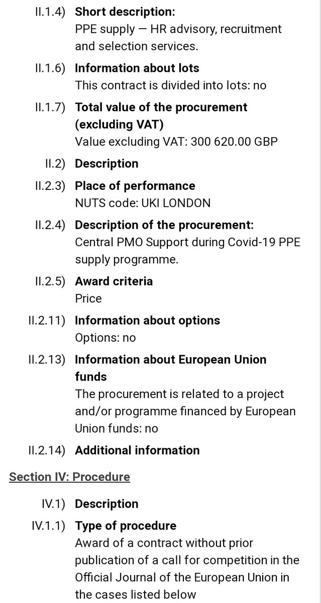 Earlier this month, Government stated that on 20 April it had awarded a £300,000 contract, without any tendering process, to "Chanzo" ( https://ted.europa.eu/udl?uri=TED:NOTICE:473244-2020:TEXT:EN:HTML&src=0).