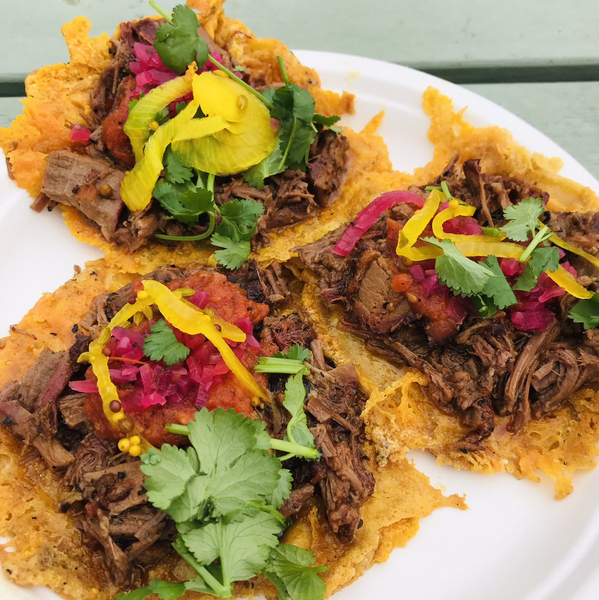 MrLumz's tweet photo. @andylownslow absolutely smashing it out of the park with these brisket chilli cheese tacos at the last #Longbridge @DigbethDiner of the year.  When you have to IMMEDIATELY go back and order a second plate 😳 you know it’s seriously good stuff! 🤤 🌮 😍 👏🏼 https://t.co/a8qaE6Esky