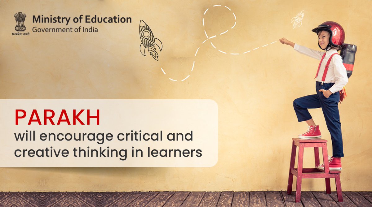 EduMinOfIndia's tweet photo. .@eduminofindia will establish PARAKH for setting standards for assessments as envisaged in the #NEP2020. #PARAKH would bring in competency-based assessments &amp; encourage critical and creative thinking in learners. #STARSinSTATES #STARSProject #NEPImplementation https://t.co/i1zPtkGpno