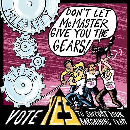 cupe_3906's tweet photo. Sessional Faculty and Hourly-Rated Sessional Music Faculty at McMaster University, comprising CUPE Local 3906 (Unit 2), voted 81% in favour of providing their Bargaining Committee with a strike mandate should negotiations the table fail.

https://t.co/z4zrRXX0aa https://t.co/BvdM2F8EIx