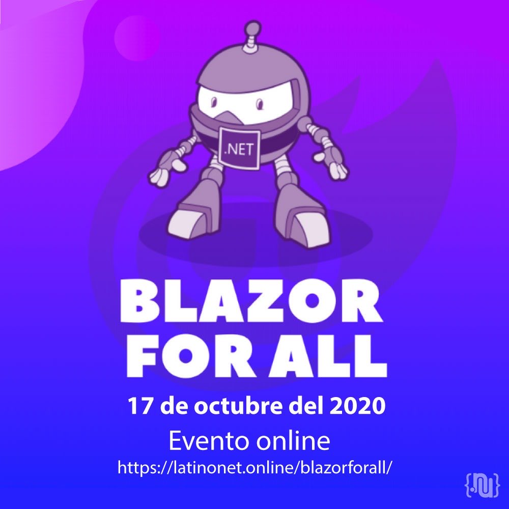 _AngelGarcia13's tweet photo. Dentro de 4 horas estaremos dando una introducción a Blazor en el evento #BlazorForAll, representando a @dotnetdo. https://t.co/VjA9ahIPnE