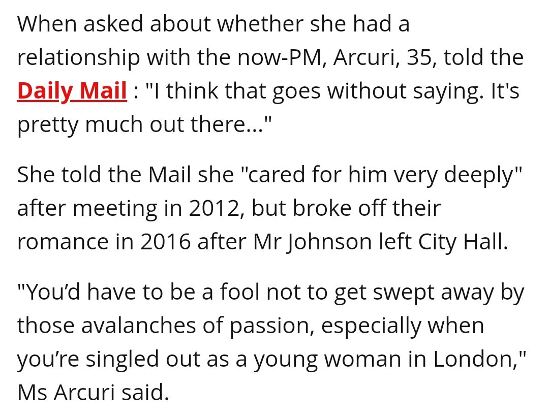 So there was an affair, then! Boris spaffed 'an avalanche of passion'. https://www.telegraph.co.uk/news/2020/10/16/jennifer-arcuri-admits-affair-boris-johnson/