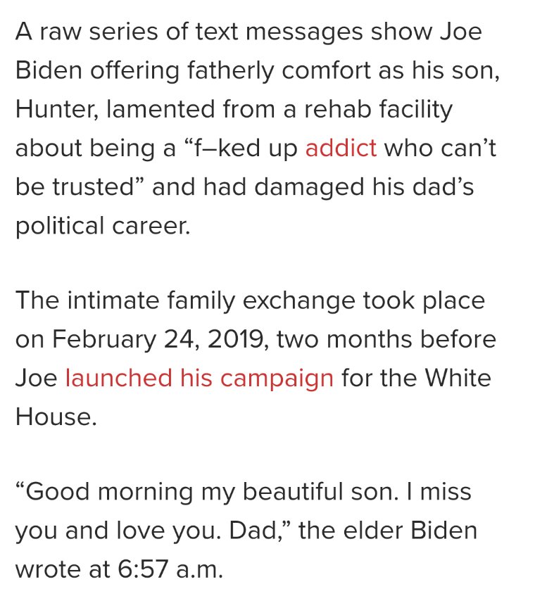 Seeing a lot of people say they gained respect for Biden after this, and I get that on a personal level but on a political level it makes his record all the more despicable.He has a heart, he just chooses to only use it where his family is concerned.